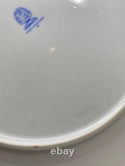 Herend Rare New 12 Dinner Plate Blue, Red & Fuchsia, Open Box