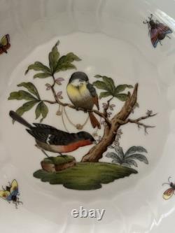 Herend Rothschild Bird Blue Border Dinner Plate Mint Condition 9.5