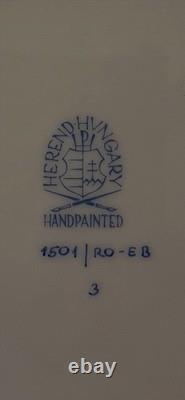 Herend Rothschild Bird Blue Border Dinner Plate Mint Condition 9.5