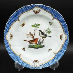 Herend Rothschild Bird Blue Scale Dinner Plate 25cm RO-EB Plate Rocaille Used as