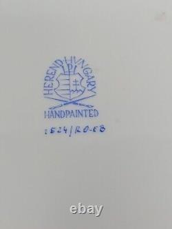 Herend Rothschild Bird Dinner Plate Blue Border #1524 10 1/4 D
