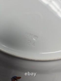 Herend Rothschild Bird Dinner Plate Blue Border #1524 10 1/4 D