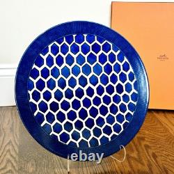 Hermes Bleus d'Ailleurs Rare Presentation Dinner Plate Cobalt Blue Porcelain