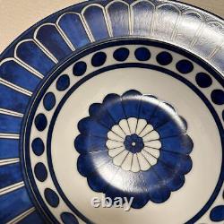 Hermes Blue D'Ayule Pasta Plate Deep Dinner Plate 24.5cm Porcelain