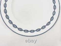 Hermes Chaine d'Ancre Blue Round Dinner Plate 27,5 cm