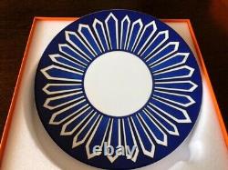 Hermes Paris Bleus d'Ailleurs Dinner Plate 27 cm porcelain blue 10.8 in With Box
