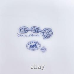 Hermes Paris CHAINE D'ANCRE Blue Dinner Plate Pair Set of 2? 11 in Dish with Box