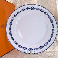 Hermes Paris Dinner Plate CHAINE D'ANCRE BLUE 27cm Porcelain Tableware withBox