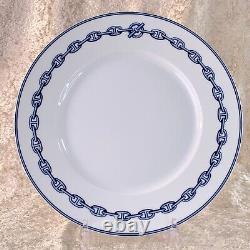 Hermes Paris Dinner Plate CHAINE D'ANCRE BLUE 27cm Porcelain Tableware withBox