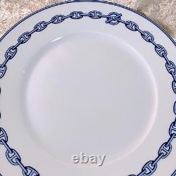 Hermes Paris Dinner Plate CHAINE D'ANCRE BLUE 27cm Porcelain Tableware withBox