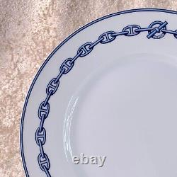 Hermes Paris Dinner Plate CHAINE D'ANCRE BLUE 27cm Porcelain Tableware withBox