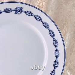 Hermes Paris Dinner Plate CHAINE D'ANCRE BLUE 27cm Porcelain Tableware withBox