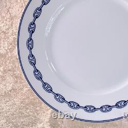 Hermes Paris Dinner Plate CHAINE D'ANCRE BLUE 27cm Porcelain Tableware withBox