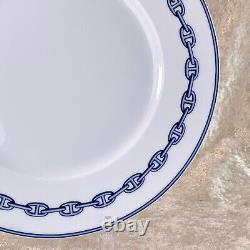 Hermes Paris Dinner Plate CHAINE D'ANCRE BLUE 27cm Porcelain Tableware withBox