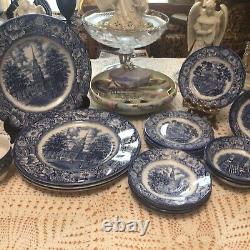 Historic Colonial Scenes Staffordshire Ironstone Service For 4 19 Pieces