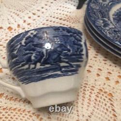 Historic Colonial Scenes Staffordshire Ironstone Service For 4 19 Pieces