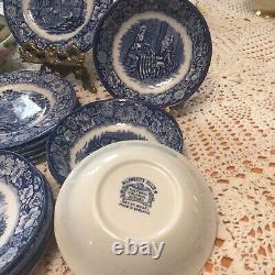 Historic Colonial Scenes Staffordshire Ironstone Service For 4 19 Pieces
