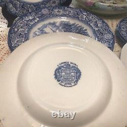 Historic Colonial Scenes Staffordshire Ironstone Service For 4 19 Pieces