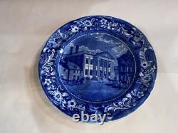 Historical Staffordshire Blue Dinner Plate Bank United States Philadelphia 1825