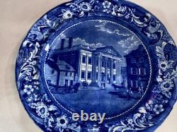 Historical Staffordshire Blue Dinner Plate Bank United States Philadelphia 1825