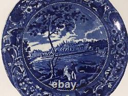 Historical Staffordshire Blue Dinner Plate Fairmount Near Philadelphia Ca. 1825