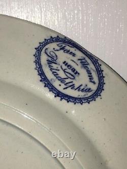 Historical Staffordshire Blue Dinner Plate Fairmount Near Philadelphia Ca. 1825