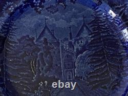 Historical Staffordshire Blue Dinner Plate Lagrange Lafayette's Residence 1825