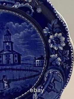 Historical Staffordshire Blue Dinner Plate Pittsfield Elm Ca. 1825 Transfer