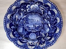Historical Staffordshire Blue Dinner Plate States Pattern Ca. 1825 SF- 5