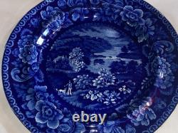 Historical Staffordshire Blue Dinner Plate View Near Philadelphia 1825