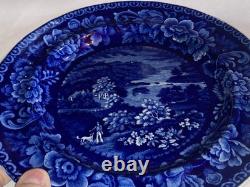 Historical Staffordshire Blue Dinner Plate View Near Philadelphia 1825