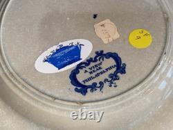 Historical Staffordshire Blue Dinner Plate View Near Philadelphia 1825