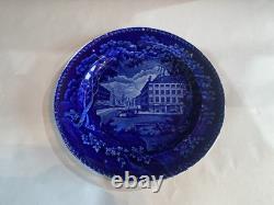 Historical Staffordshire Blue Transfer Dinner Plate Mitchell And Freemans Boston