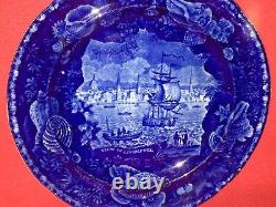 Historical Staffordshire Blue Transfer View Of Liverpool Dinner Plate 1825