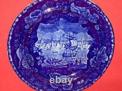 Historical Staffordshire Blue Transfer View Of Liverpool Dinner Plate 1825