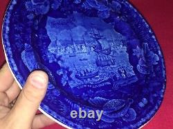 Historical Staffordshire Blue Transfer View Of Liverpool Dinner Plate 1825