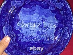 Historical Staffordshire Blue Transfer View Of Liverpool Dinner Plate 1825