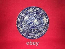 Historical Staffordshire Dark Blue Dinner Plate Quadruped Lion Ca. 1825 A