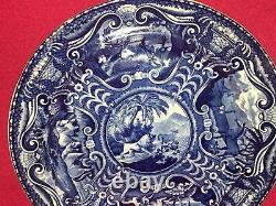 Historical Staffordshire Dark Blue Dinner Plate Quadruped Lion Ca. 1825 B