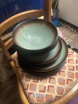 Home Trends Lagoon Teal Stoneware Dinner Plates 10.75in Discontinued Set