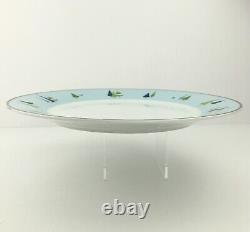 Home WINTER SOLSTICE Dinner Plates (12) Modern Christmas Pine Tree Blue Silver