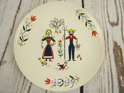 Homer Laughlin Rhythm Farmer Wife Amish Pennsylvania Dutch Dinner Plate Set of 3
