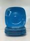 Homer Laughlin fiestaWare Square Dinner PLATE turquoise Blue Fiesta Lot Of 6 SFB
