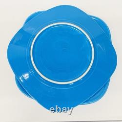 Homer Laughlin fiestaWare Square Dinner PLATE turquoise Blue Fiesta Lot Of 6 SFB