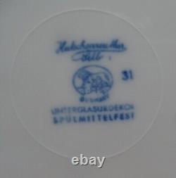Hutschenreuther Blue Onion 9 Dinner Plates 10 3/8 NOS