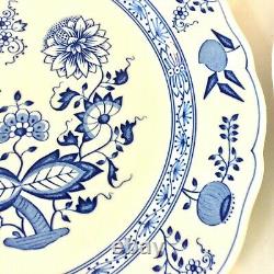 Hutschenreuther Blue Onion Set 4 XL Dinner Plates 10.75d Scalloped Germany