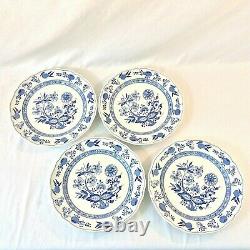 Hutschenreuther Blue Onion Set 4 XL Dinner Plates 10.75d Scalloped Germany