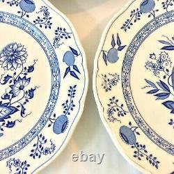 Hutschenreuther Blue Onion Set 4 XL Dinner Plates 10.75d Scalloped Germany