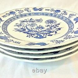 Hutschenreuther Blue Onion Set 4 XL Dinner Plates 10.75d Scalloped Germany