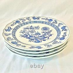Hutschenreuther Blue Onion Set 4 XL Dinner Plates 10.75d Scalloped Germany